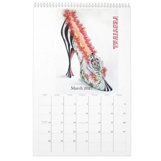 2024 De kunst van de schoenenkalender nummer 2 Kalender (Mar 2027)