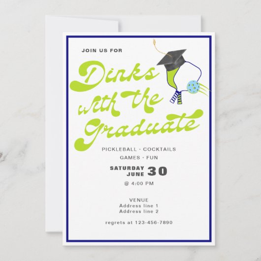 2024 Dinks met het Afstuderen Pickleball Afstudere Kaart (Voorkant)