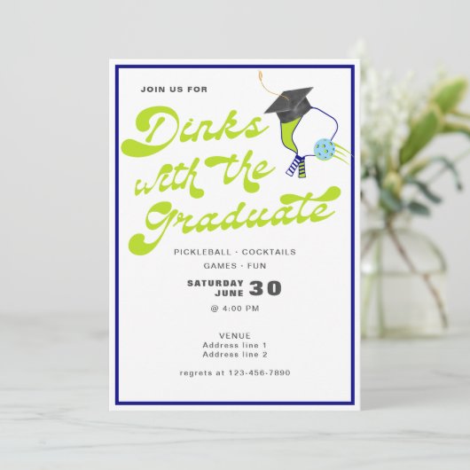 2024 Dinks met het Afstuderen Pickleball Afstudere Kaart (Staand voorkant)