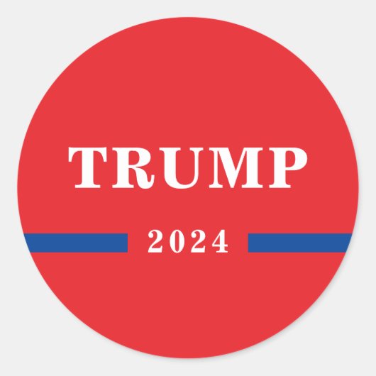 2024 Donald Trump Ronde Sticker (Voorkant)
