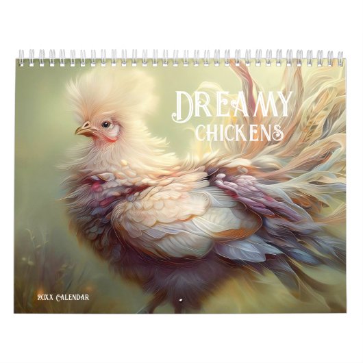 2024 Dreamy Chickens Fantasy Kunstkalender Kalender (Hoes)