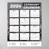 2024 Duitsland Kalender in het Engels | PDF downlo Poster (Voorkant)