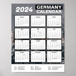 2024 Duitsland Kalender in het Engels | PDF downlo Poster