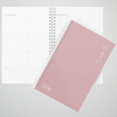 2024 Dusky Pink Week & Maand Gepersonaliseerde Pla Planner