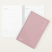 2024 Dusky Pink Week & Maand Gepersonaliseerde Pla Planner (Display)