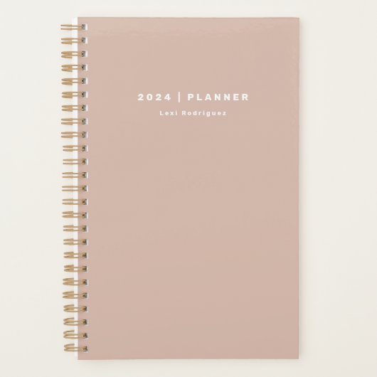 2024 Dusty Pink Weekly Maandelijks Niet Gedateerde Planner (Voorkant)
