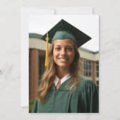 2024 Eenvoudig Modern Groen Wit Afstudeerfeest Kaart (Achterkant)