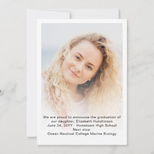 2024 Eenvoudig Script Overlay Photo Afstuderen Aankondiging (Achterkant)