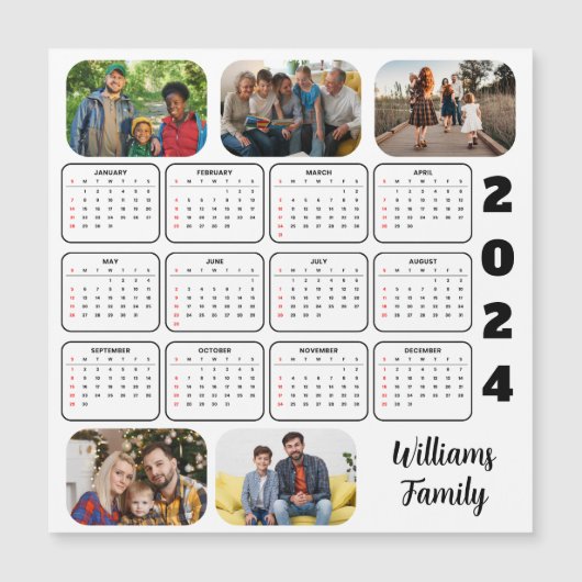 2024 Eenvoudige Moderne Aangepaste 5 Foto's Famili (Voorkant)