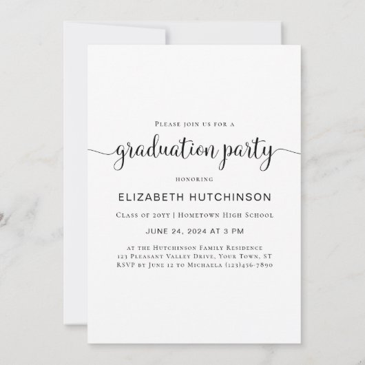 2024 Eenvoudige Script Overlay Photo Graduation Pa Kaart (Achterkant)