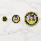 2024 Elegante afstudeerfeest foto zwart goud Confetti (Voorkanten)