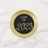 2024 Elegante afstudeerfeest foto zwart goud Confetti (Kleine voorkant)