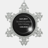 2024 en 2017 dubbelzijdige zonnepanelen tin sneeuwvlok ornament (Voorkant)