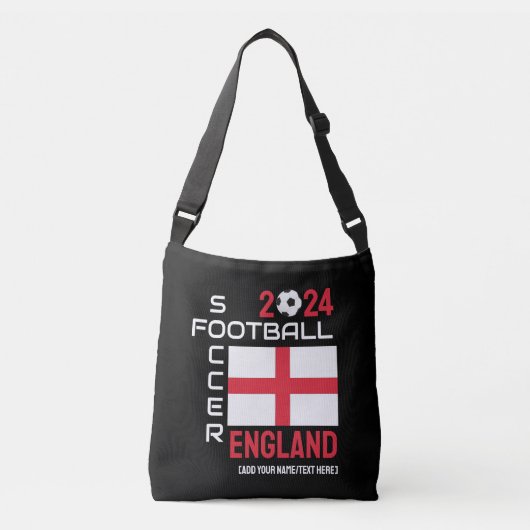 2024 ENGELAND Voetbal Football Aangepaste naam ELK Crossbody Tas (Voorkant)