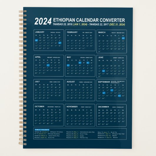 2024 Ethiopische kalender Converter en Planner (Voorkant)
