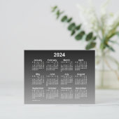 2024 Faded Black Mini Calendar van Janz Briefkaart (Staand voorkant)