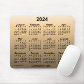 2024 Faded Sepia-kalender van de Janz-Muismat Muismat (Met muis)