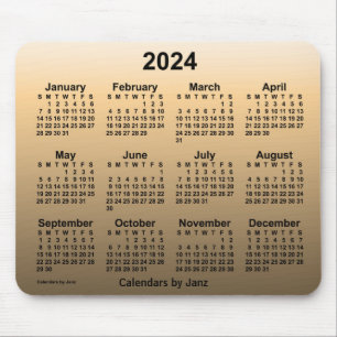 2024 Faded Sepia-kalender van de Janz-Muismat Muismat