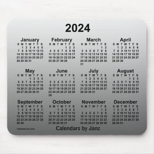 2024 Faded witte kalender van Janz Muismat (Voorkant)