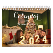 2024 Familie Aangepaste Foto Chic Script Kalender (Hoes)