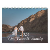 2024 Familie Aangepaste Foto Chic Script Kalender (Hoes)