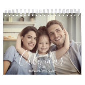 2024 Familie Aangepaste Foto Chic Script Kalender (Hoes)