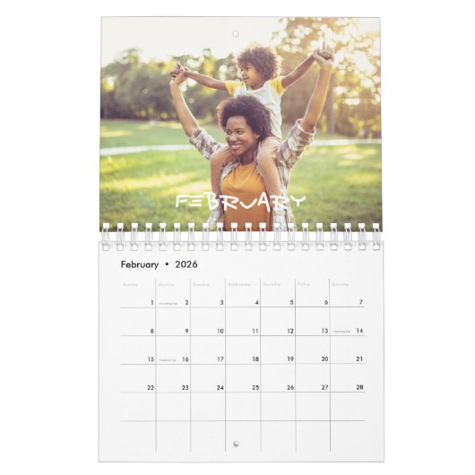 2024 Familie Aangepaste Foto Chic Script Kalender (Feb 2026)