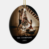 2024 familie foto Afbeelding aan beide kanten kers Keramisch Ornament (Rechts)