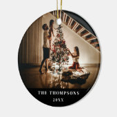 2024 familie foto Afbeelding aan beide kanten kers Keramisch Ornament (Links)