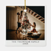 2024 familie foto Afbeelding aan beide kanten kers Keramisch Ornament (Achterkant)