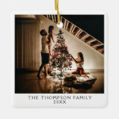 2024 familie foto Afbeelding aan beide kanten kers Keramisch Ornament (Voorkant)