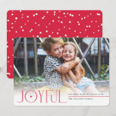 2024 FAMILIE FOTO modern kinder VROLIJK hart rood Aankondiging (Voorkant / Achterkant)