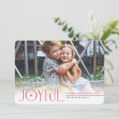 2024 FAMILIE FOTO modern kinder VROLIJK hart rood Aankondiging (Staand voorkant)