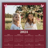 2024 Familie Fotokalender Magneet Rood