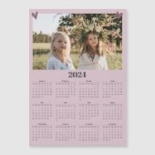2024 Familie Fotokalender Magneet Roze (Voorkant)