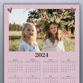 2024 Familie Fotokalender Magneet Roze