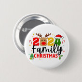 2024 Familie Kerst Ronde Button 5,7 Cm (Voorkant /achterkant)