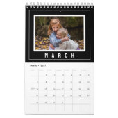 2024 familienaam foto zwart-wit kalender (Mar 2027)