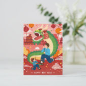 2024 Feestelijke Gelukkig Nieuwjaar Dragon Briefkaart (Staand voorkant)