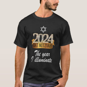 2024 Feestelijke Zwart Geel Decor Bat Mitzvah Quot T-shirt