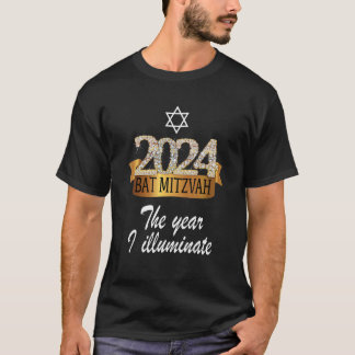 2024 Feestelijke Zwart Geel Decor Bat Mitzvah Quot T-shirt