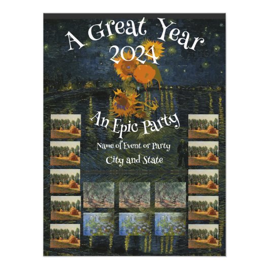 2024 Feestviering Vakantie Diner Cruiseschip Foto Afdruk (Voorkant)