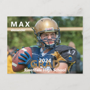 2024 Football Foto Afstuderen Aankondiging Briefkaart