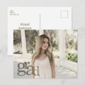 2024 Foto Afstudeerder Neutral Aankondiging Briefk Briefkaart (Voorkant / Achterkant)