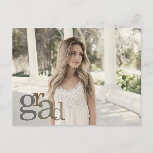 2024 Foto Afstudeerder Neutral Aankondiging Briefk Briefkaart (Voorkant)