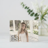 2024 Foto Afstudeerder Neutral Aankondiging Briefk Briefkaart (Staand voorkant)