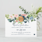 2024 FOTO afstudeerfeest elegante bloemen Kaart (Staand voorkant)