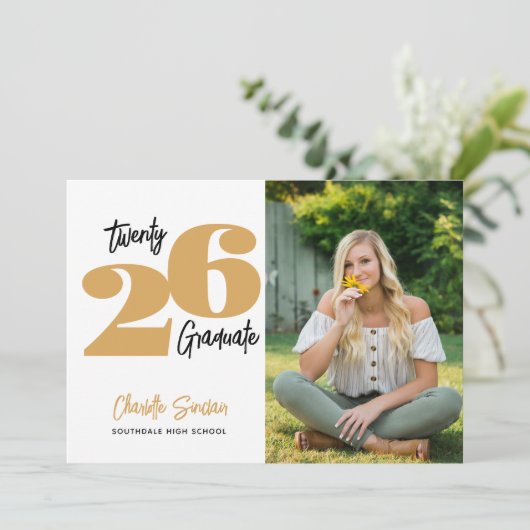 2024 Foto Afstuderen Handschrift Typografie Kaart (Staand voorkant)