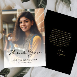 2024 foto Classic Modern Zwart Goud Bedankkaart