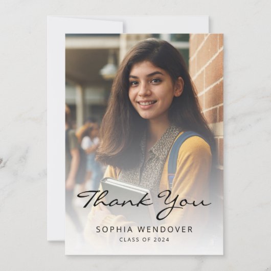 2024 foto Classic Modern Zwart Goud Bedankkaart (Voorkant)